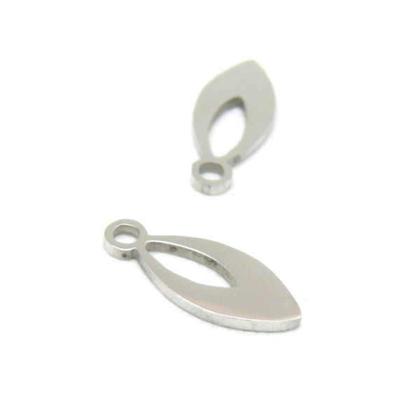 Pendentifs Marquise 15 mm,  Acier Inoxydable coloris Argenté