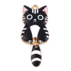 Pendentifs breloques Chat Noir Emaillé 39 mm métal Doré