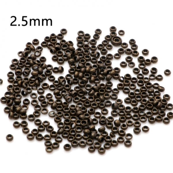 Perles à Écraser 2.5mm Cuivre finition Bronze