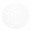 Estampes pendentif connecteur filigrane Cercle Multi Fleurs  41mm métal finition Blanc