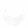 Estampes pendentif filigrane Spirale dans Cercle 25mm métal finition Blanc