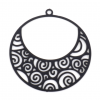 Estampes pendentif filigrane Spirale dans Cercle 25mm métal finition Noir