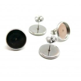 Supports de Boucles d’oreille Puce 12mm avec Poussoirs Papillon – Acier Inoxydable