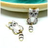 Pendentifs breloques Chat Emaillé 39 mm métal Doré