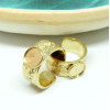 Support de Bague  travaillé pour cabochon 8mm Acier Inoxydable finition Doré