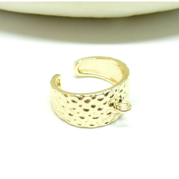 Support de bague Martelé avec anneau d'accroche laiton finition Doré