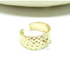 Support de bague Martelé avec anneau d'accroche laiton finition Doré