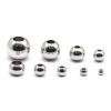 Perles intercalaires Rondes 2mm Trou 1mm en Acier Inoxydable finition Argent Rhodié