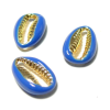 perles interclalaires émaillés Cauri résine emaille Bleu