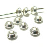 Perles intercalaires RONDELLES Toupie bicône 6mm métal couleur Argent Platine