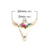 Pendentifs Buffalo, Buffle Tete Vache Boho Chic style emaillé 22mm metal couleur Doré