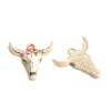 Pendentifs Buffalo, Buffle Tete Vache Boho Chic style emaillé 22mm metal couleur Doré