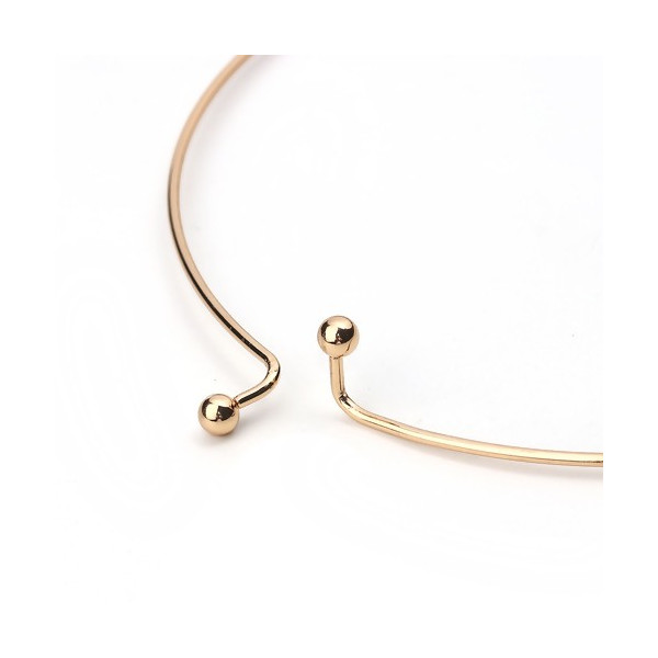 Collier, Torque JONC RIGIDE 2mm, métal finition Doré