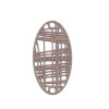 Estampes pendentif connecteur filigrane Ovale Futuriste Beige Taupe de 24mm
