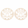 Estampes pendentif filigrane Fleur de Lotus dans Cercle 30mm métal finition Doré
