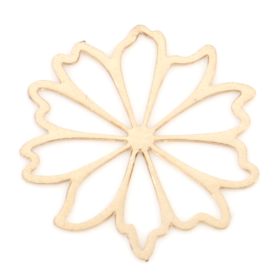 Estampes pendentif filigrane Fleur 17mm métal finition Doré