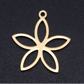 Pendentifs  Fleur 20mm, Acier Inoxydable 304 finition Doré