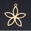 Pendentifs  Fleur 20mm, Acier Inoxydable 304 finition Doré