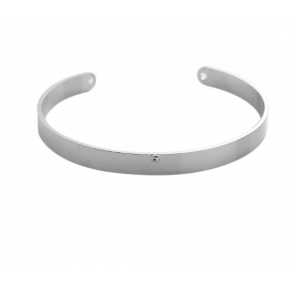 Supports bracelet Jonc avec petit anneau – Cuivre couleur Argent Platine Rhodié