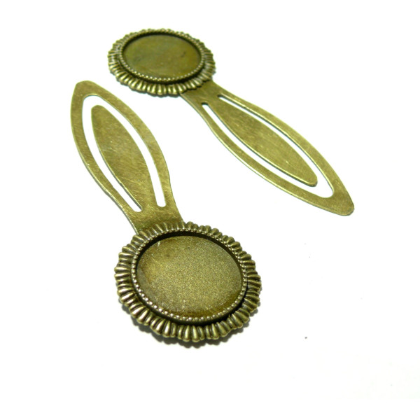 Supports MARQUE PAGE, Soleil 20mm, laiton couleur Bronze pour cabochon
