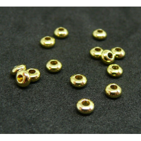 Perles intercalaires Rondelles 3.5mm en Acier Inoxydable finition Doré