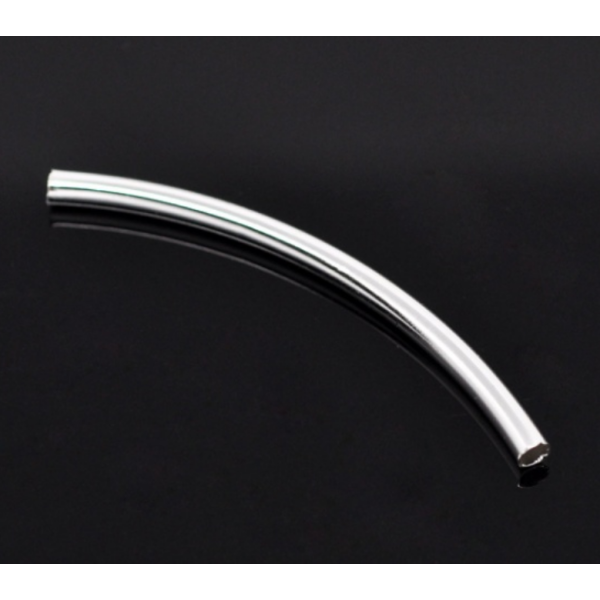 Tubes intercalaires incurvés 60 par 3mm cuivre finition ARGENT VIF
