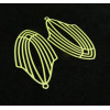 AE113282 PAX 2 Estampes, pendentif,  filigrane, Art Déco 40mm, coloris Jaune Pale