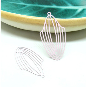 Estampes, pendentif,  filigrane, Art Déco 40mm, coloris Rose Pale