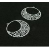 Estampes pendentif filigrane Spirale dans Cercle 25mm métal finition Blanc