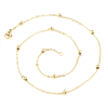 Tour de cou, Collier chaîne 46cm maille avec bille 2.7mm, laiton finition Doré à l'or fin 18K