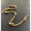 Tour de cou, Collier chaîne 46cm maille avec bille 2.7mm, laiton finition Doré à l'or fin 18K