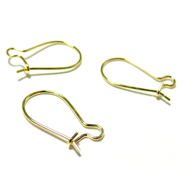 Boucles d'oreille - Dormeuses 19 par 9 mm -  Laiton - Plaqué Or 18KT