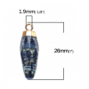 Pendentif Lapis Lazuli 26mm - laiton finition Doré