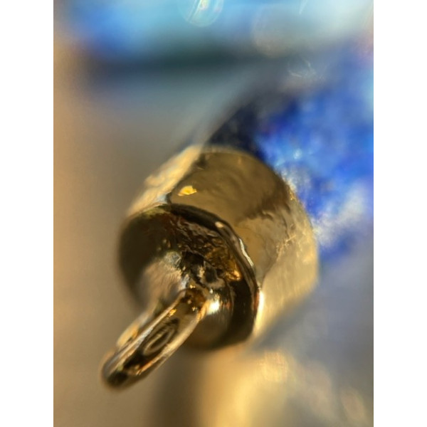 Pendentif Lapis Lazuli 26mm - laiton finition Doré