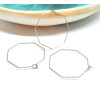 Boucles d'oreille Créoles Tiges, Octogonale 30mm, en Acier Inoxydable  316 finition Argenté