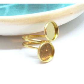 Support de Bague double 12mm Acier Inoxydable 304 finition Doré 18KT