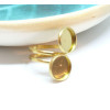 Support de Bague double 12mm Acier Inoxydable 304 finition Doré 18KT