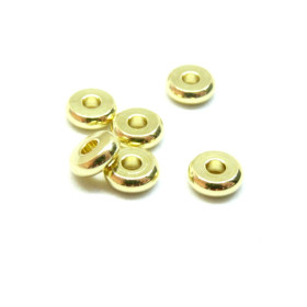 Perles intercalaires Rondelles 6mm Epaisseur 2mm en Acier Inoxydable finition Doré