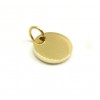 Médaillon avec anneau 10mm  Doré en Acier Inoxydable 304 - peut être personnalisé avec poinçons