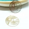 Estampes pendentif filigrane Soleil et Nuage dans Cercle 30mm métal finition Doré