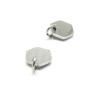 Pendentifs avec anneau Hexagone 9 mm Acier Inoxydable 304 finition Argent Platine