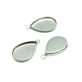 Supports de Pendentifs ACIER INOXYDABLE forme Goutte 14 par 10 mm