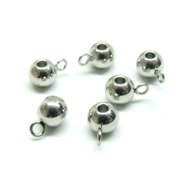 Pendentifs bélières Lisse 5mm en Acier Inoxydable 304