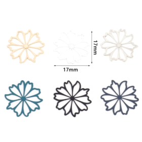 Estampes pendentif filigrane Fleur 17mm métal finition Argent Platine