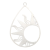 Estampes pendentif filigrane grande Goutte Soleil 47mm métal finition Argent Platine