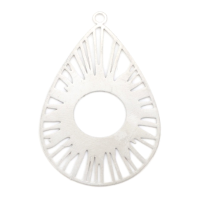 Estampes Filigrane Goutte Soleil 47mm – Métal Finition Argent Platine