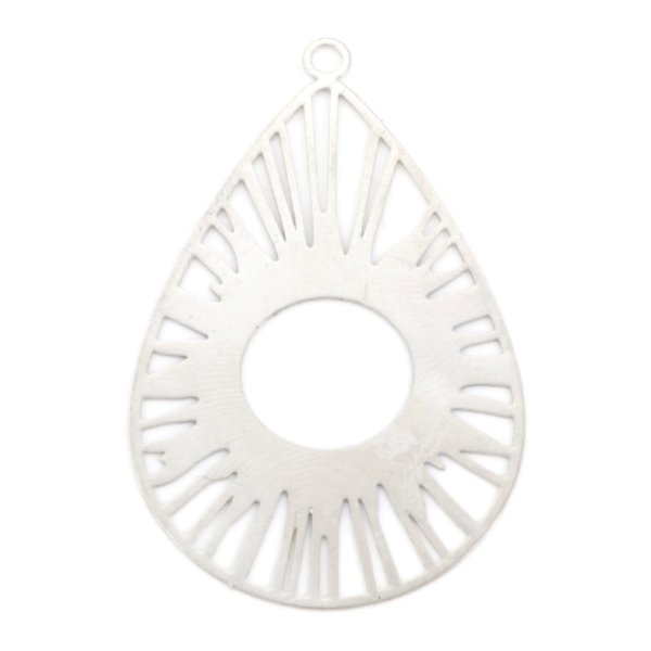 Estampes Filigrane Goutte Soleil 47mm – Métal Finition Argent Platine