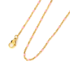 Collier 45,5 cm émaillé Rose - maille fine 2 mm - Acier Inoxydable - base Doré
