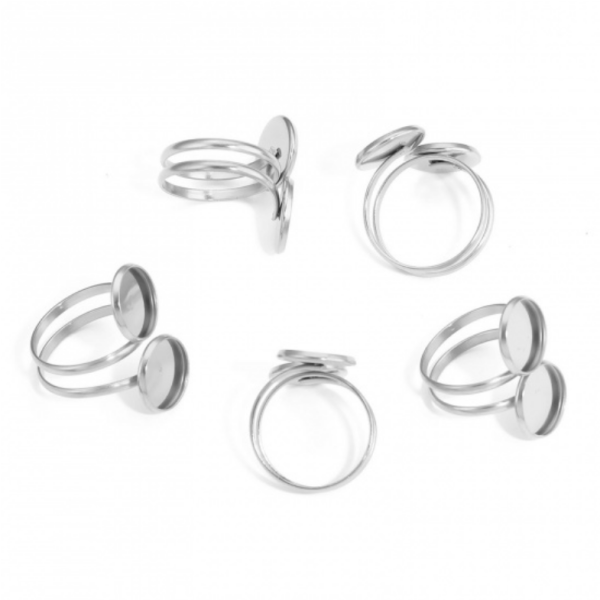 Support de Bague double 12mm Acier Inoxydable 304 finition Argenté