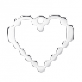 Pendentifs breloques Coeur Pixel Art 25 mm en Acier Inoxydable 304 finition Argenté pour bijoux raffinés